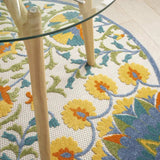 5' Round Multi Medallion Indoor Outdoor Area Rug - Homeroots - Flyclothing LLC