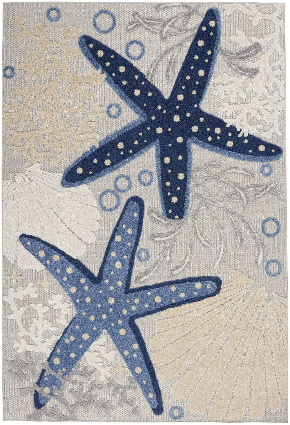 5' X 8' Blue And Gray Indoor Outdoor Area Rug - Homeroots - Flyclothing LLC