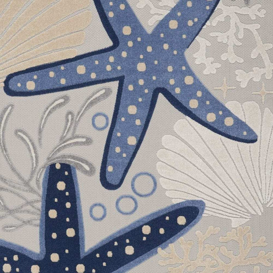 7' X 10' Blue And Gray Indoor Outdoor Area Rug - Homeroots - Flyclothing LLC