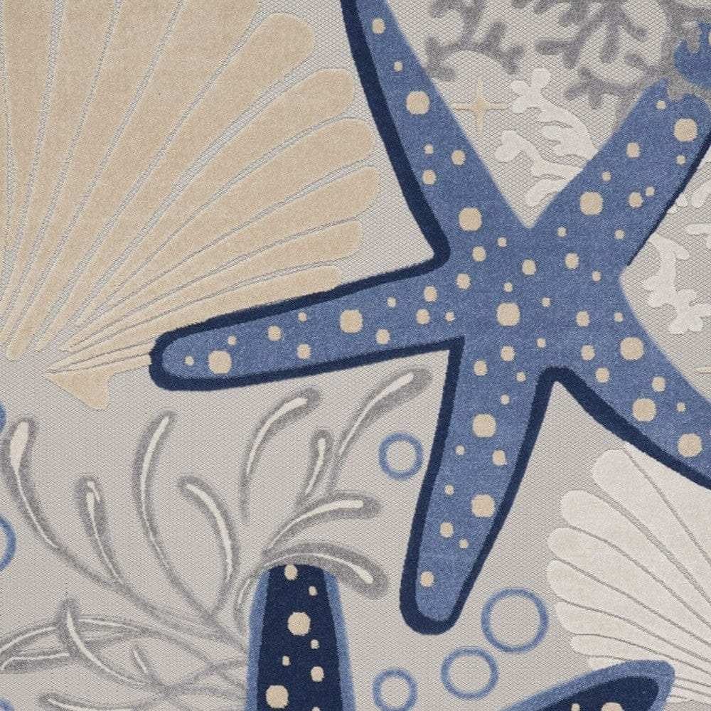 8' X 11' Blue And Gray Indoor Outdoor Area Rug - Homeroots - Flyclothing LLC