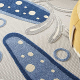 8' Round Blue And Gray Round Indoor Outdoor Area Rug - Homeroots - Flyclothing LLC