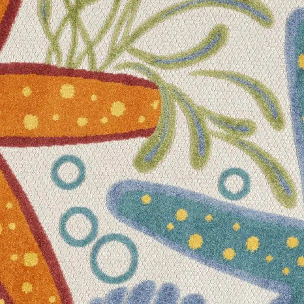 4' Round Yellow And Ivory Round Indoor Outdoor Area Rug - Homeroots - Flyclothing LLC