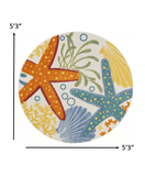 5' Round Yellow And Ivory Round Indoor Outdoor Area Rug - Homeroots - Flyclothing LLC