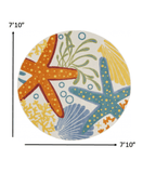 8' Round Yellow And Ivory Round Indoor Outdoor Area Rug - Homeroots - Flyclothing LLC