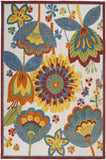 6' X 9' Yellow And Ivory Floral Indoor Outdoor Area Rug - Homeroots - Flyclothing LLC