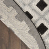 4' Round Black And White Round Geometric Indoor Outdoor Area Rug - Homeroots - Flyclothing LLC