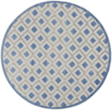 4' Round Blue And Gray Round Geometric Indoor Outdoor Area Rug - Homeroots - Flyclothing LLC