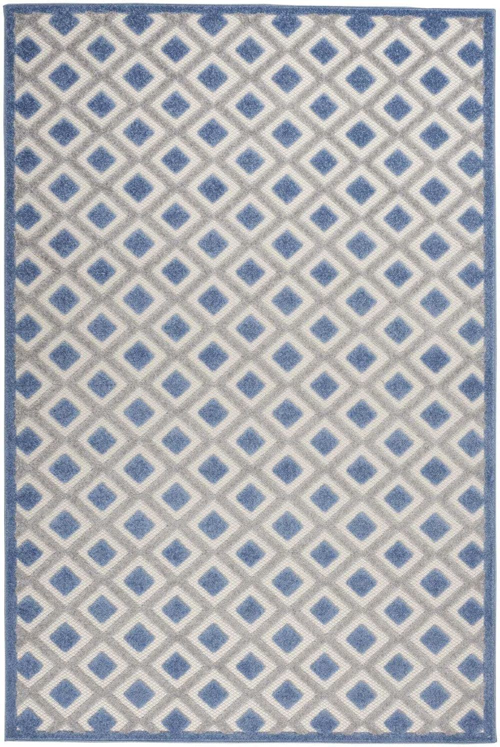 5' X 8' Blue And Gray Geometric Indoor Outdoor Area Rug - Homeroots - Flyclothing LLC