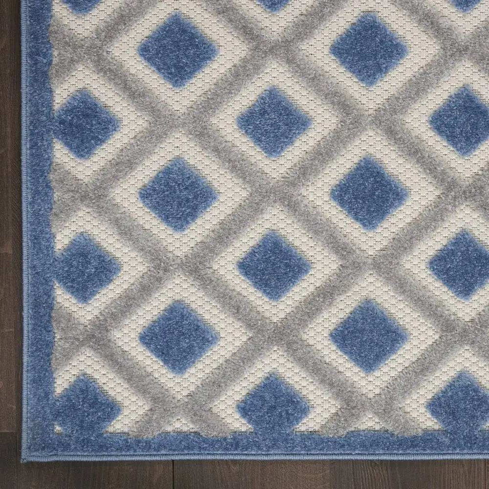 5' X 8' Blue And Gray Geometric Indoor Outdoor Area Rug - Homeroots - Flyclothing LLC