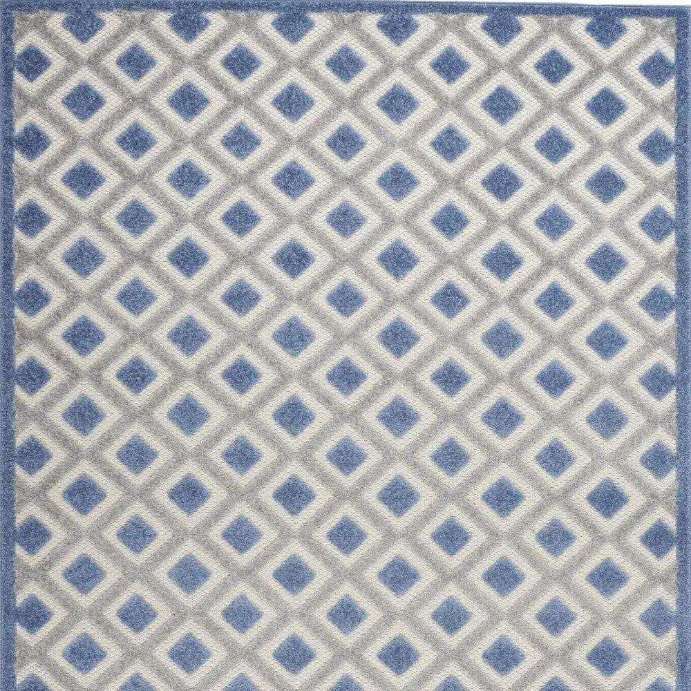 5' X 8' Blue And Gray Geometric Indoor Outdoor Area Rug - Homeroots - Flyclothing LLC
