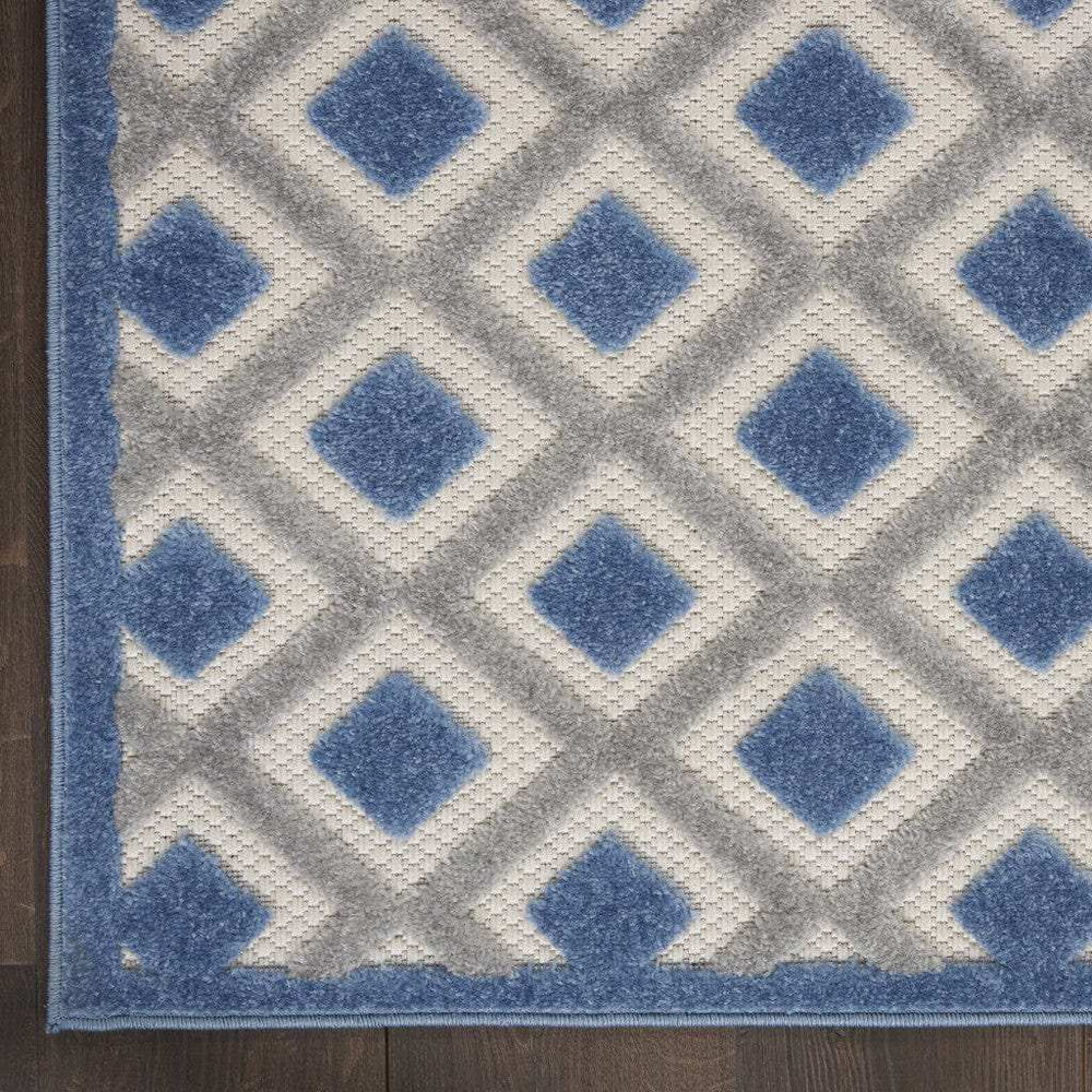 6' X 9' Blue And Gray Geometric Indoor Outdoor Area Rug - Homeroots - Flyclothing LLC