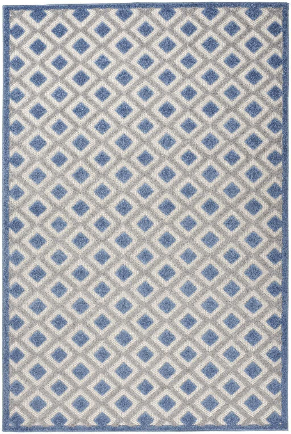 6' X 9' Blue And Gray Geometric Indoor Outdoor Area Rug - Homeroots - Flyclothing LLC