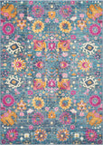 5' X 7' Blue And Orange Floral Power Loom Area Rug - Homeroots - Flyclothing LLC