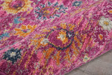 6' Fuchsia Floral Power Loom Runner Rug - Homeroots - Flyclothing LLC