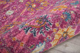 8' Fuchsia Floral Power Loom Runner Rug - Homeroots - Flyclothing LLC