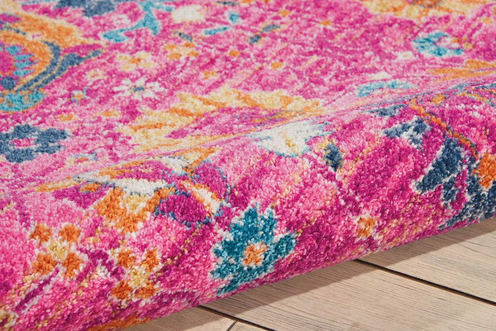 5' X 7' Fuchsia Floral Power Loom Area Rug - Homeroots - Flyclothing LLC