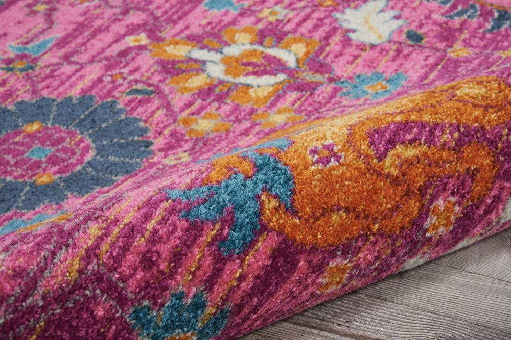 8' X 10' Fuchsia Floral Power Loom Area Rug - Homeroots - Flyclothing LLC