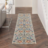 10' Orange And Ivory Floral Power Loom Runner Rug - Homeroots - Flyclothing LLC