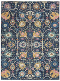 5' X 7' Navy Blue Floral Power Loom Area Rug - Homeroots - Flyclothing LLC