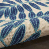 5' X 5' Navy Round Floral Indoor Outdoor Area Rug - Homeroots - Flyclothing LLC