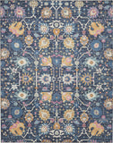 8' X 10' Navy Blue Floral Power Loom Area Rug - Homeroots - Flyclothing LLC