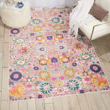 7' X 10' Silver Floral Power Loom Area Rug - Homeroots - Flyclothing LLC