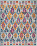 8' X 10' Blue And Pink Ogee Power Loom Area Rug - Homeroots - Flyclothing LLC