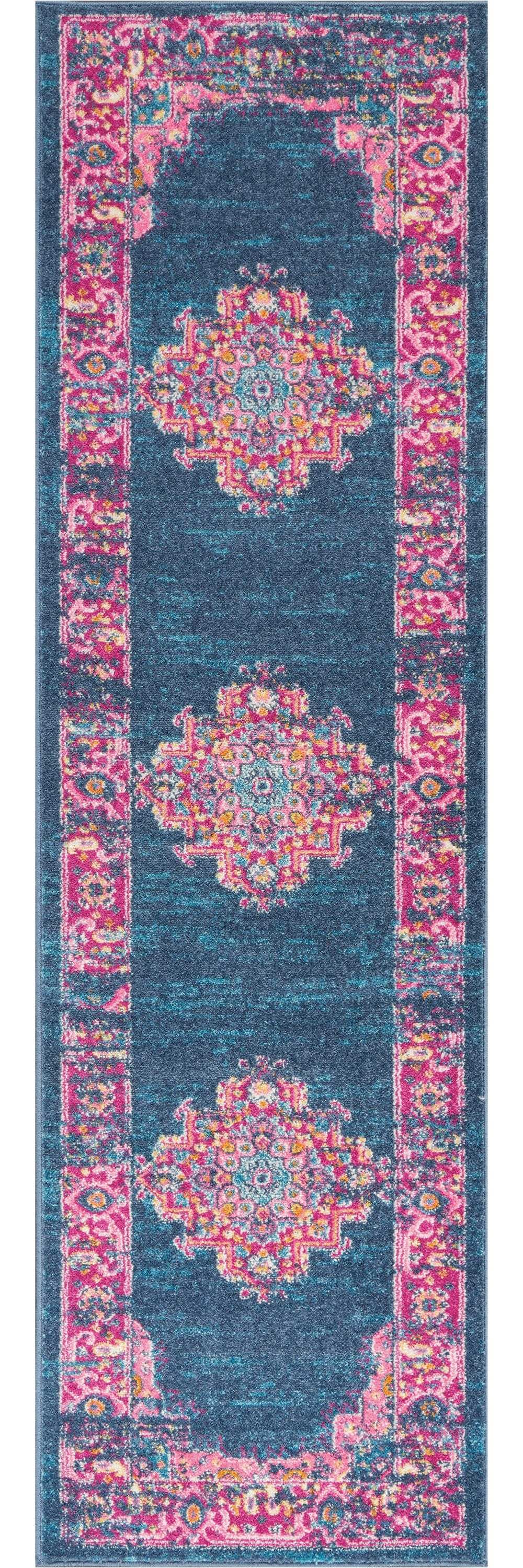 10' Blue Dhurrie Runner Rug - Homeroots - Flyclothing LLC