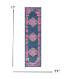 10' Blue Dhurrie Runner Rug - Homeroots - Flyclothing LLC