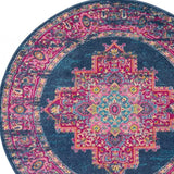 4' Blue Round Power Loom Area Rug - Homeroots - Flyclothing LLC
