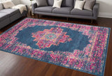 7' X 10' Blue Power Loom Area Rug - Homeroots - Flyclothing LLC