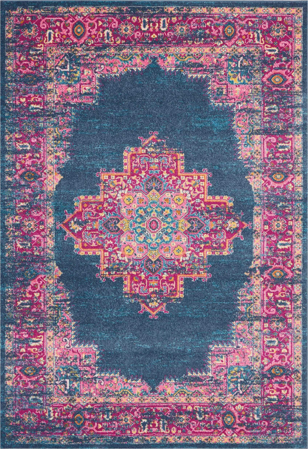 7' X 10' Blue Power Loom Area Rug - Homeroots - Flyclothing LLC