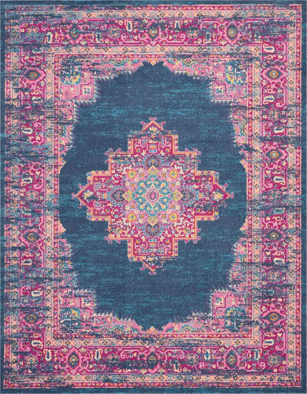 8' X 10' Blue Power Loom Area Rug - Homeroots - Flyclothing LLC