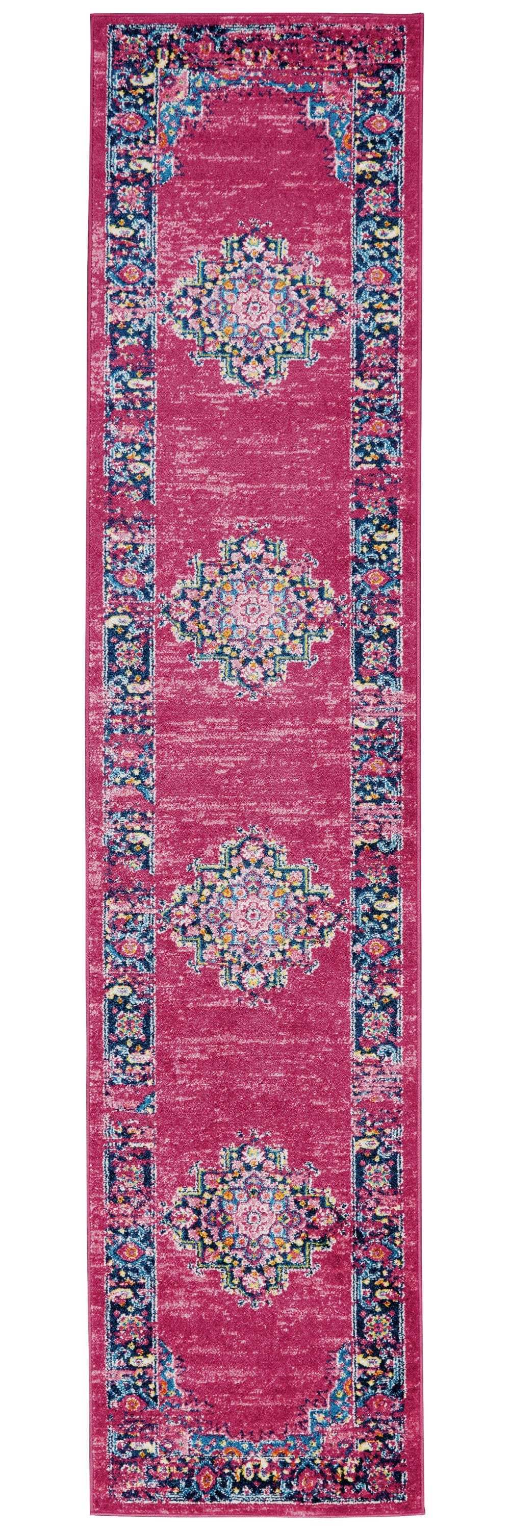 10' Fuchsia Power Loom Runner Rug - Homeroots - Flyclothing LLC