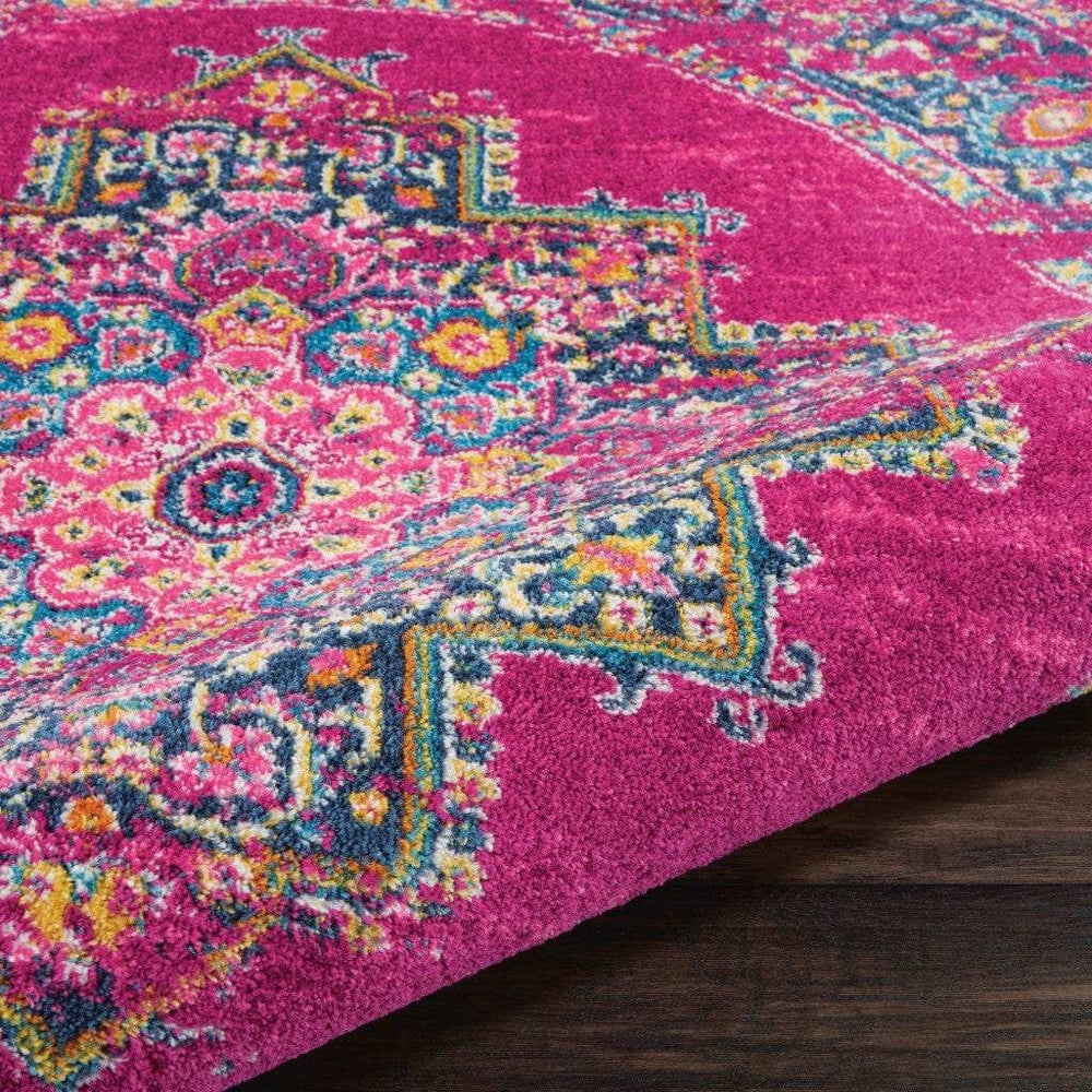 4' Fuchsia Round Power Loom Area Rug - Homeroots - Flyclothing LLC