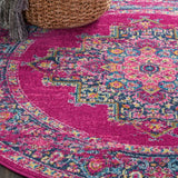 5' Fuchsia Round Power Loom Area Rug - Homeroots - Flyclothing LLC