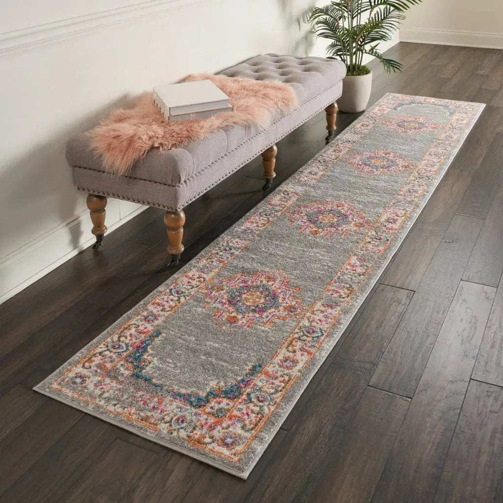 10' Gray Power Loom Runner Rug - Homeroots - Flyclothing LLC