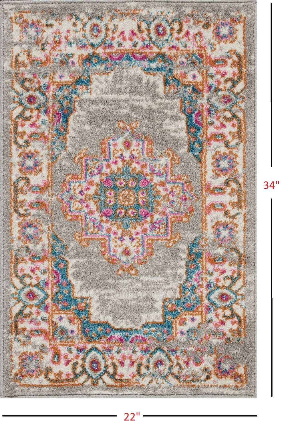 2' X 3' Gray Power Loom Area Rug - Homeroots - Flyclothing LLC