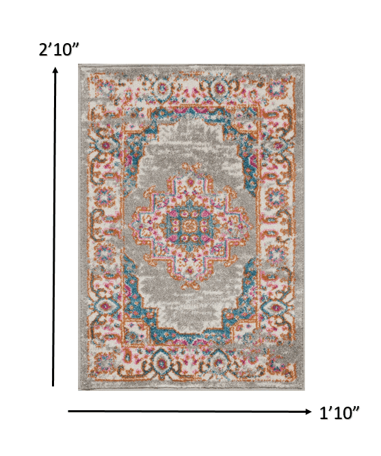 2' X 3' Gray Power Loom Area Rug - Homeroots - Flyclothing LLC