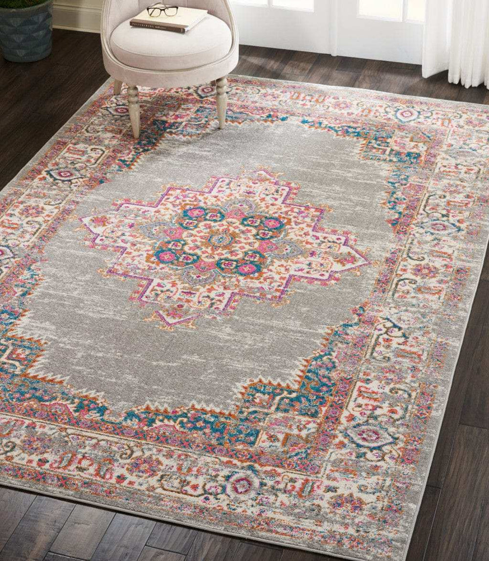 7' X 10' Gray Power Loom Area Rug - Homeroots - Flyclothing LLC