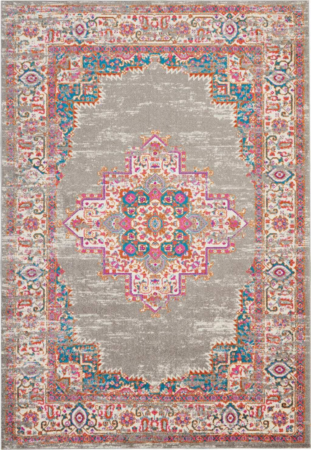 7' X 10' Gray Power Loom Area Rug - Homeroots - Flyclothing LLC