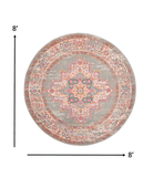 8' Gray Round Power Loom Area Rug - Homeroots - Flyclothing LLC