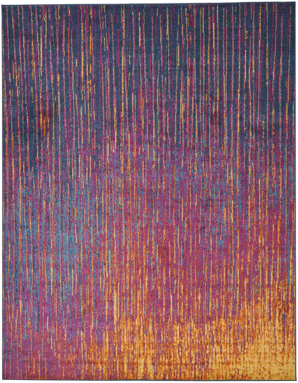 8' X 10' Blue And Pink Abstract Power Loom Area Rug - Homeroots - Flyclothing LLC