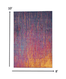 8' X 10' Blue And Pink Abstract Power Loom Area Rug - Homeroots - Flyclothing LLC