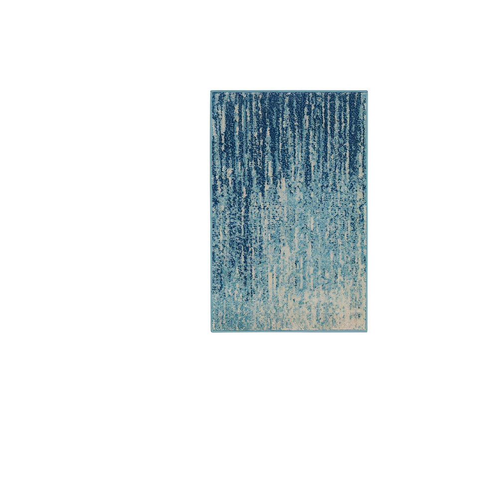 2' X 3' Blue and Ivory Abstract Power Loom Area Rug - Homeroots - Flyclothing LLC