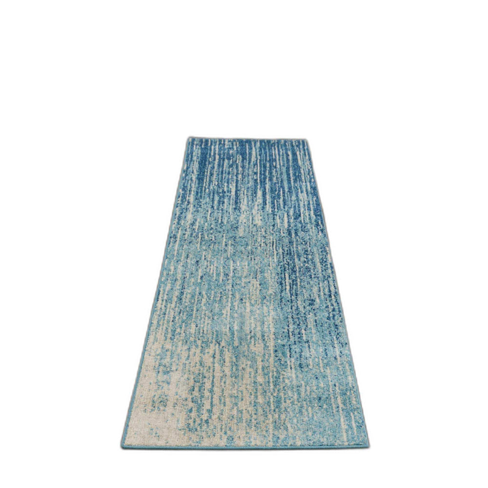 10' Ivory And Blue Abstract Power Loom Runner Rug - Homeroots - Flyclothing LLC