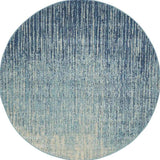 4' Blue and Ivory Abstract Power Loom Round Rug - Homeroots - Flyclothing LLC