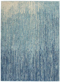 5' X 7' Ivory And Blue Abstract Stripes Power Loom Area Rug - Homeroots - Flyclothing LLC