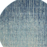 5' Blue and Ivory Abstract Power Loom Round Rug - Homeroots - Flyclothing LLC