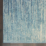 8' X 10' Blue and Ivory Abstract Stripes Power Loom Area Rug - Homeroots - Flyclothing LLC